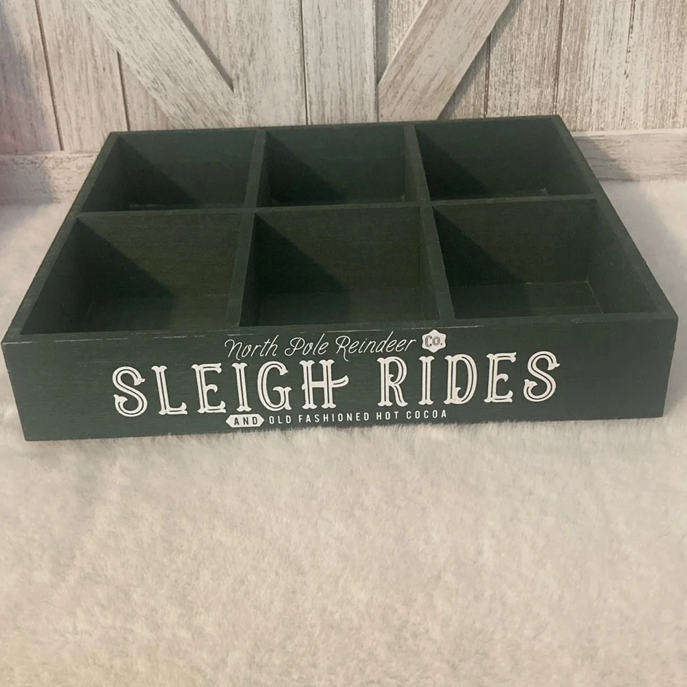 Target BP 2021 Green Sleigh Rides Wooden Organizer